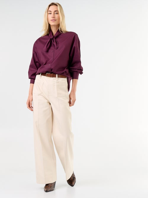 Camicia ampia a maniche lunghe e collo lavallière - Kiabi