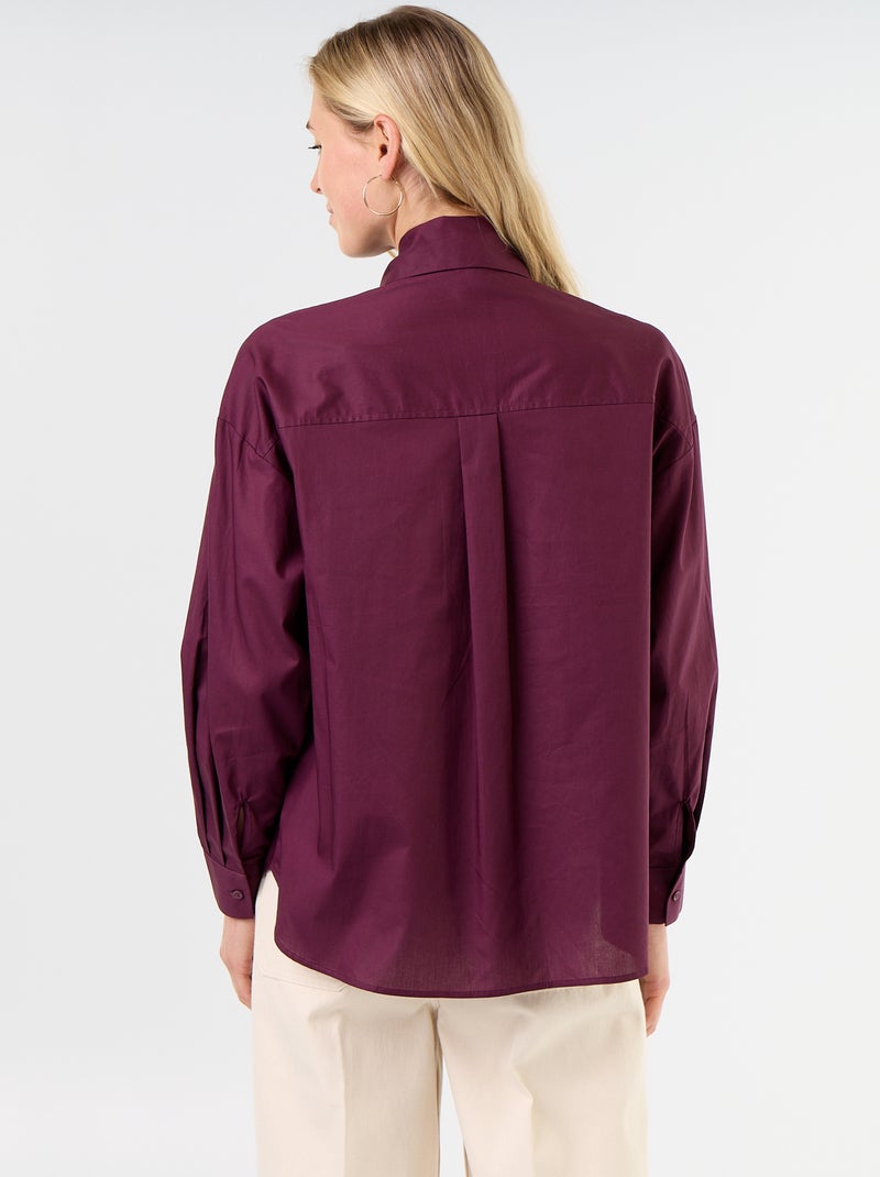 Camicia ampia a maniche lunghe e collo lavallière Rosa - Kiabi