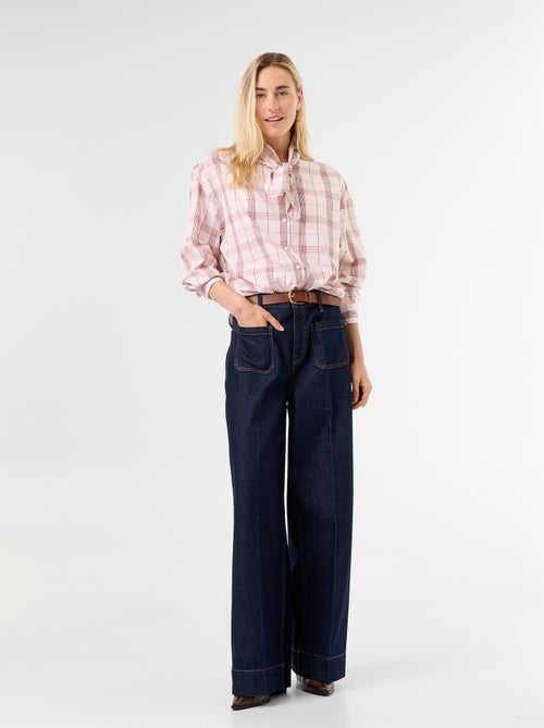 Camicia ampia a maniche lunghe e collo lavallière - Kiabi