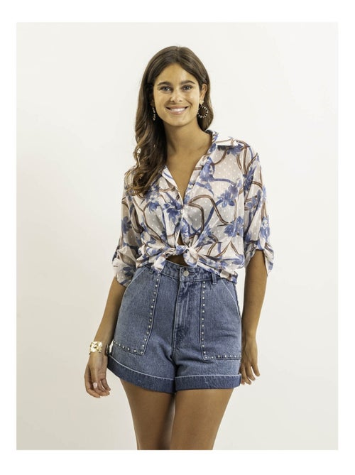 Camicia annodata con motivi OBERDA - Kiabi