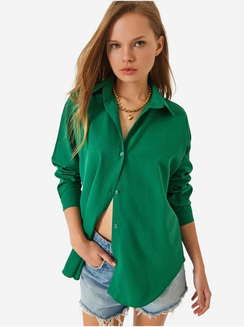 Camicia basic a maniche lunghe con chiusura a bottoni lucci - Kiabi Camicia basic a maniche lunghe con chiusura a bottoni lucci - Kiabi