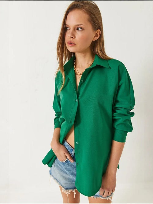 Camicia basic a maniche lunghe con chiusura a bottoni lucci - Kiabi Camicia basic a maniche lunghe con chiusura a bottoni lucci - Kiabi