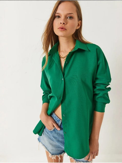 Camicia basic a maniche lunghe con chiusura a bottoni lucci - Kiabi Camicia basic a maniche lunghe con chiusura a bottoni lucci - Kiabi