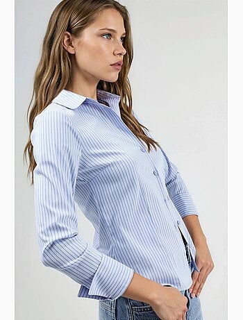 Camicia basic a righe aderente hiccup