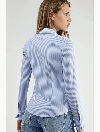 Camicia basic a righe aderente hiccup