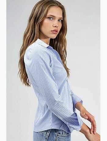 Camicia basic a righe aderente hiccup