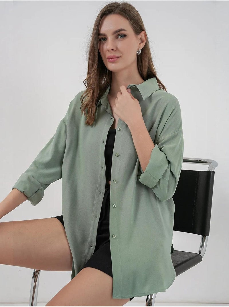 Camicia basic abbottonata bdart Verde pastello - Kiabi