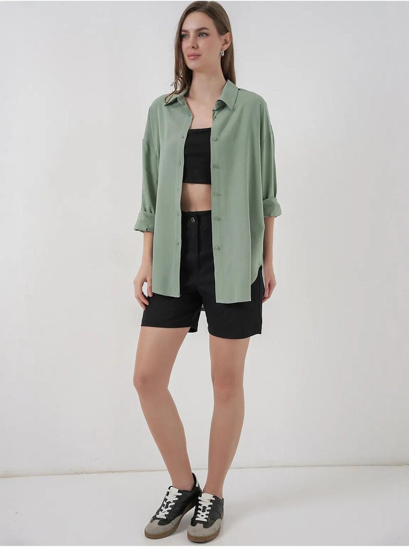 Camicia basic abbottonata bdart Verde pastello - Kiabi