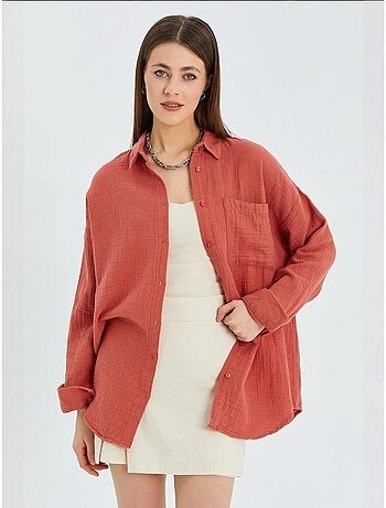 Camicia basic oversize in mussola mixray