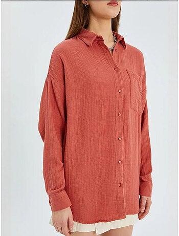 Camicia basic oversize in mussola mixray