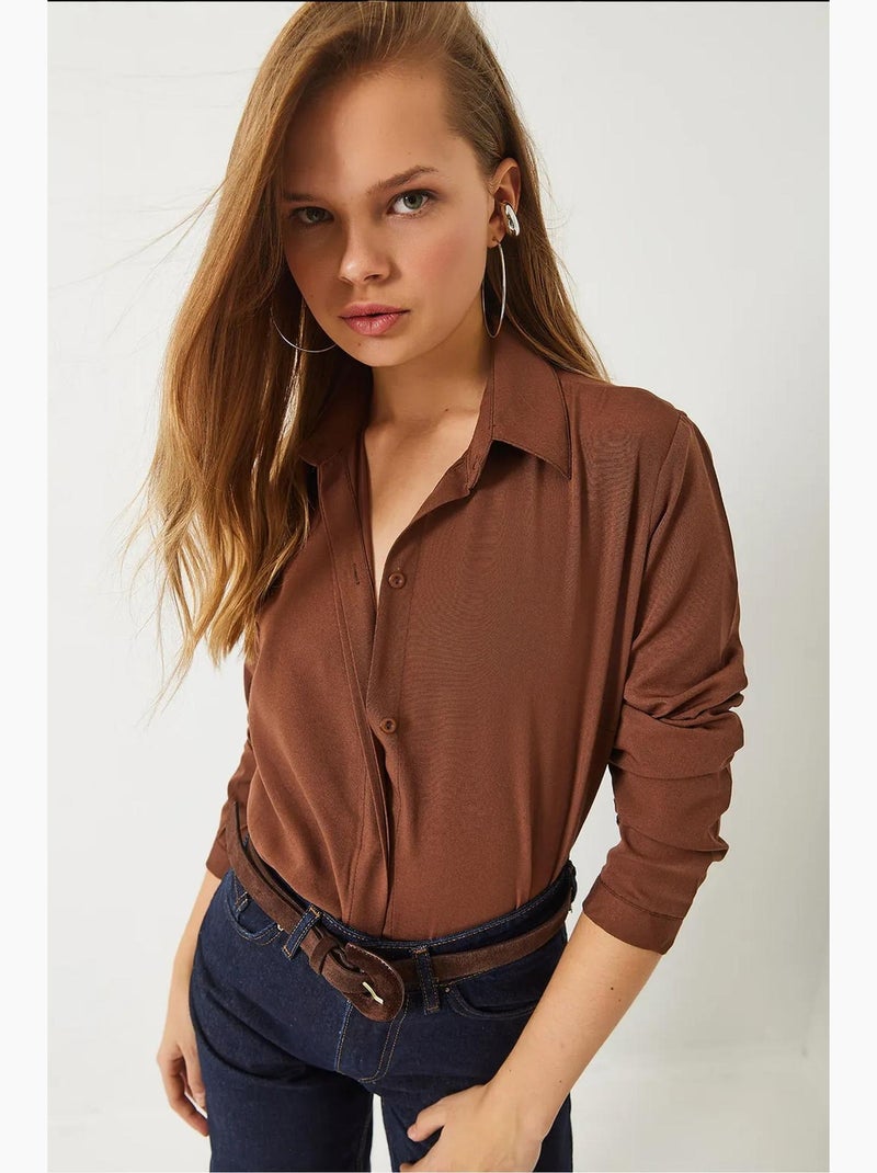 Camicia basic regular fit lucci Marrone cioccolato - Kiabi