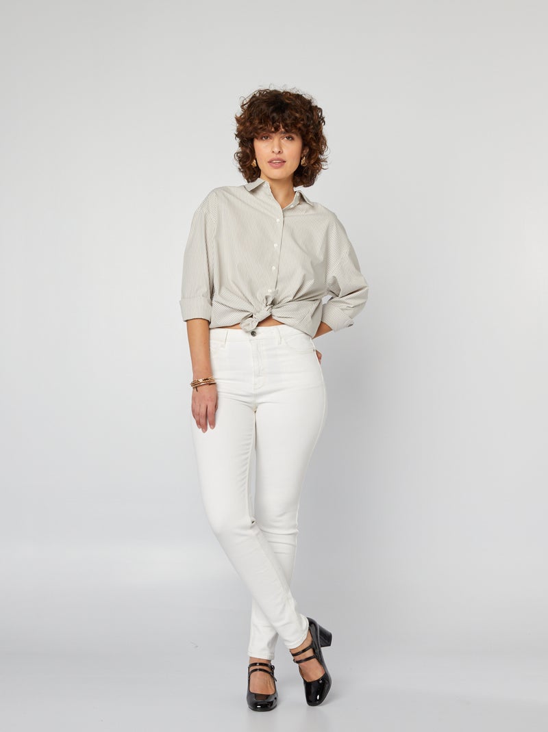 Camicia basica in popeline BEIGE - Kiabi
