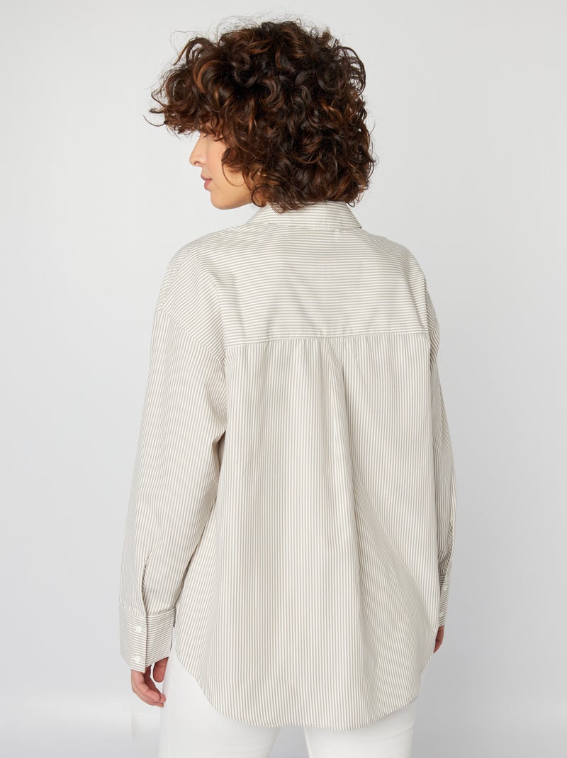 Camicia basica in popeline BEIGE - Kiabi