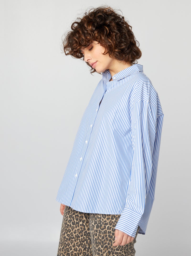 Camicia basica in popeline BLU - Kiabi