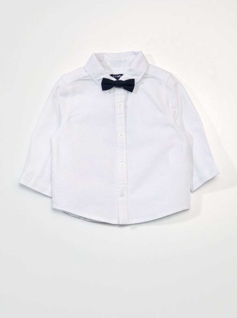 Camicia bianca + papillon staccabile bianco - Kiabi