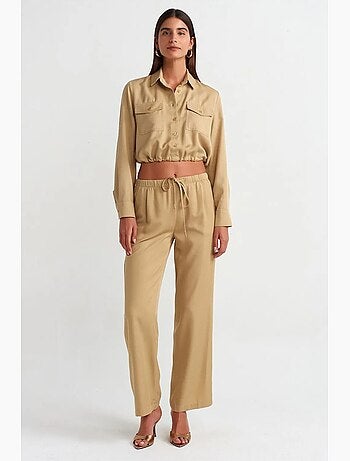 Camicia blusa crop in tencel dilvin
