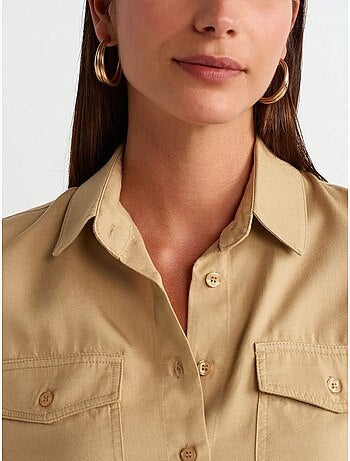 Camicia blusa crop in tencel dilvin