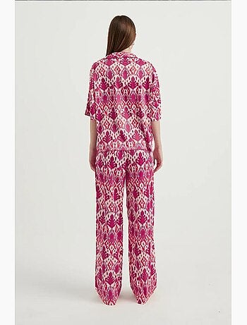 Camicia boho a maniche corte in raso rilassato hiccup