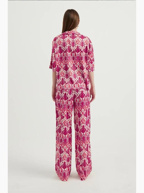 Camicia boho a maniche corte in raso rilassato hiccup - Kiabi Camicia boho a maniche corte in raso rilassato hiccup - Kiabi