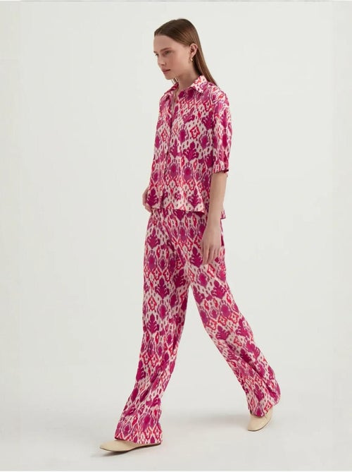 Camicia boho a maniche corte in raso rilassato - Kiabi Camicia boho a maniche corte in raso rilassato - Kiabi