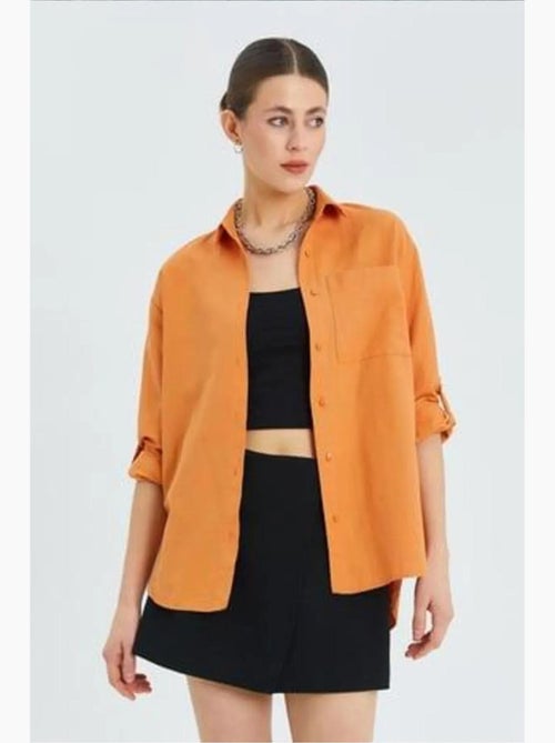 Camicia button-down a maniche lunghe con taschino mixray - Kiabi Camicia button-down a maniche lunghe con taschino mixray - Kiabi