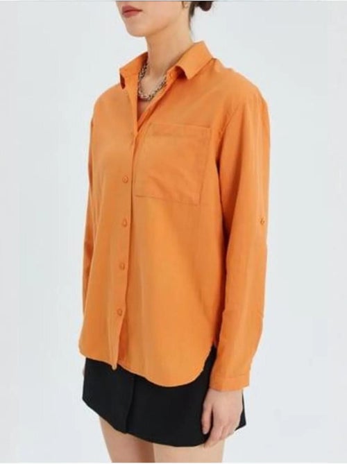 Camicia button-down a maniche lunghe con taschino mixray - Kiabi Camicia button-down a maniche lunghe con taschino mixray - Kiabi