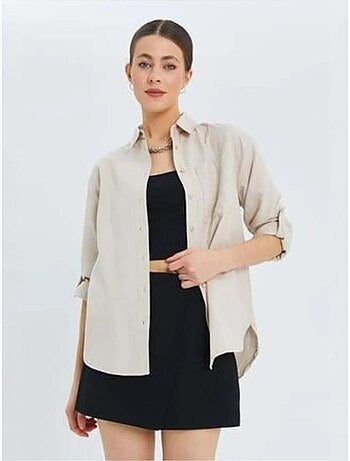 Camicia button-down a maniche lunghe con taschino mixray