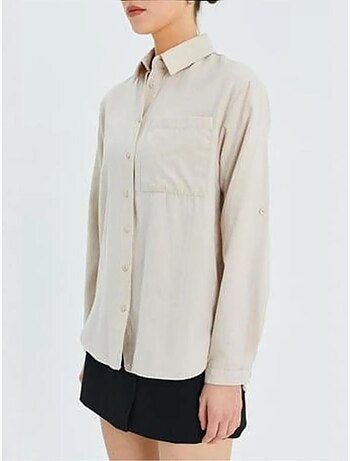 Camicia button-down a maniche lunghe con taschino mixray