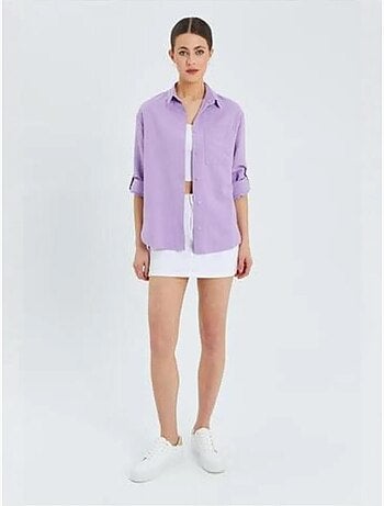 Camicia button-down a maniche lunghe con taschino mixray