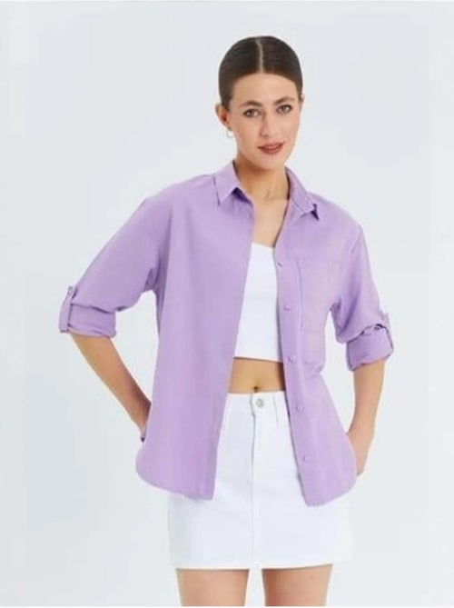 Camicia button-down a maniche lunghe con taschino mixray - Kiabi Camicia button-down a maniche lunghe con taschino mixray - Kiabi