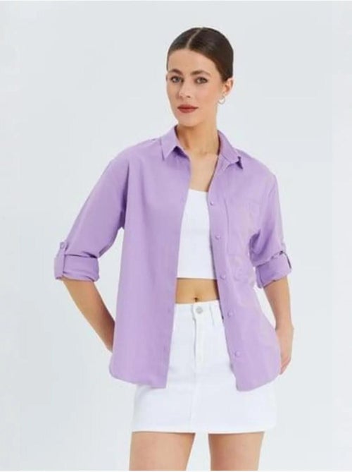 Camicia button-down a maniche lunghe con taschino mixray - Kiabi Camicia button-down a maniche lunghe con taschino mixray - Kiabi