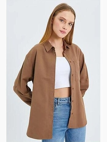 Camicia button-down a maniche lunghe con taschino mixray