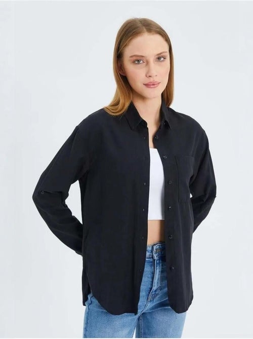 Camicia button-down a maniche lunghe con taschino mixray - Kiabi