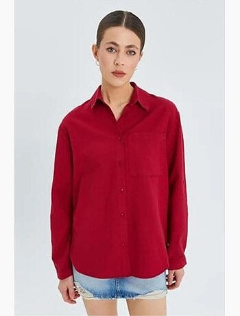 Camicia button-down a maniche lunghe con taschino mixray
