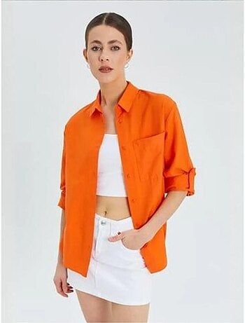 Camicia button-down a maniche lunghe con taschino mixray