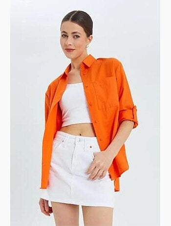 Camicia button-down a maniche lunghe con taschino mixray