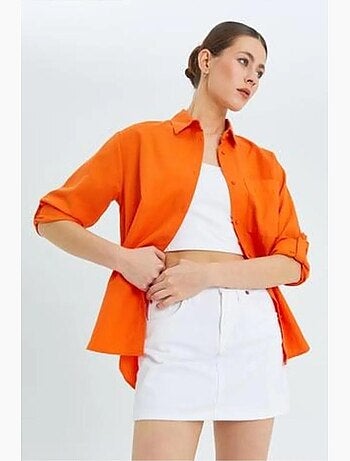Camicia button-down a maniche lunghe con taschino mixray