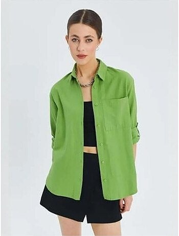 Camicia button-down a maniche lunghe con taschino mixray