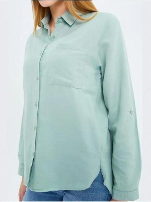 Camicia button-down a maniche lunghe con taschino mixray - Kiabi Camicia button-down a maniche lunghe con taschino mixray - Kiabi