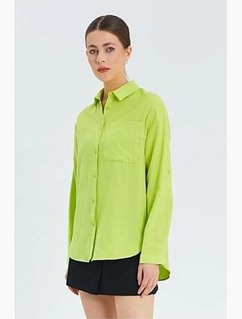 Camicia button-down a maniche lunghe con taschino mixray