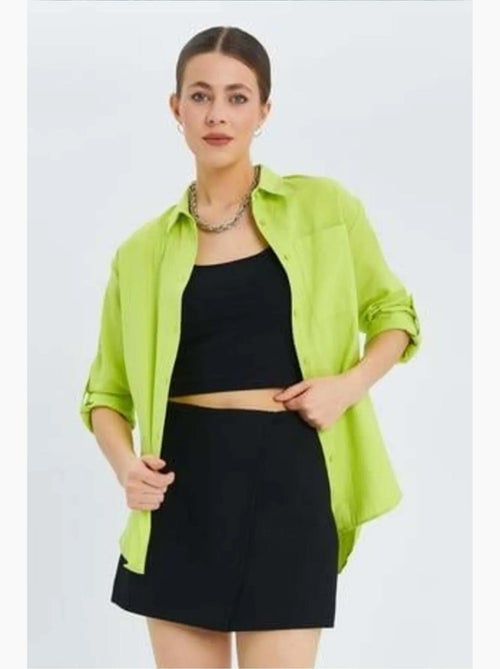 Camicia button-down a maniche lunghe con taschino mixray - Kiabi Camicia button-down a maniche lunghe con taschino mixray - Kiabi