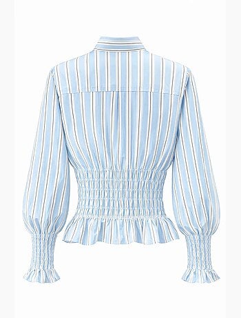 Camicia button-down a righe con dettaglio elasticizzato mixray