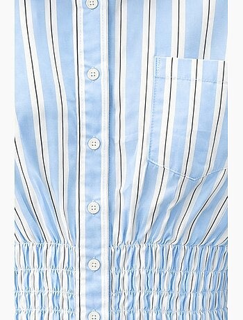 Camicia button-down a righe con dettaglio elasticizzato mixray