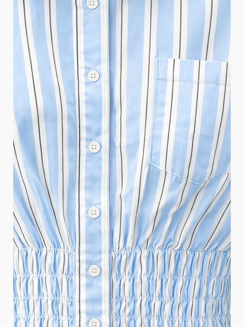 Camicia button-down a righe con dettaglio elasticizzato mixray Blu chiaro - Kiabi