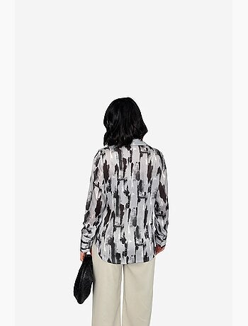 Camicia button-up a maniche lunghe con stampa astratta my fashion