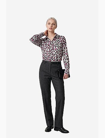 Camicia button-up a maniche lunghe con stampa leopardata my fashion