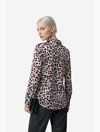 Camicia button-up a maniche lunghe con stampa leopardata my fashion