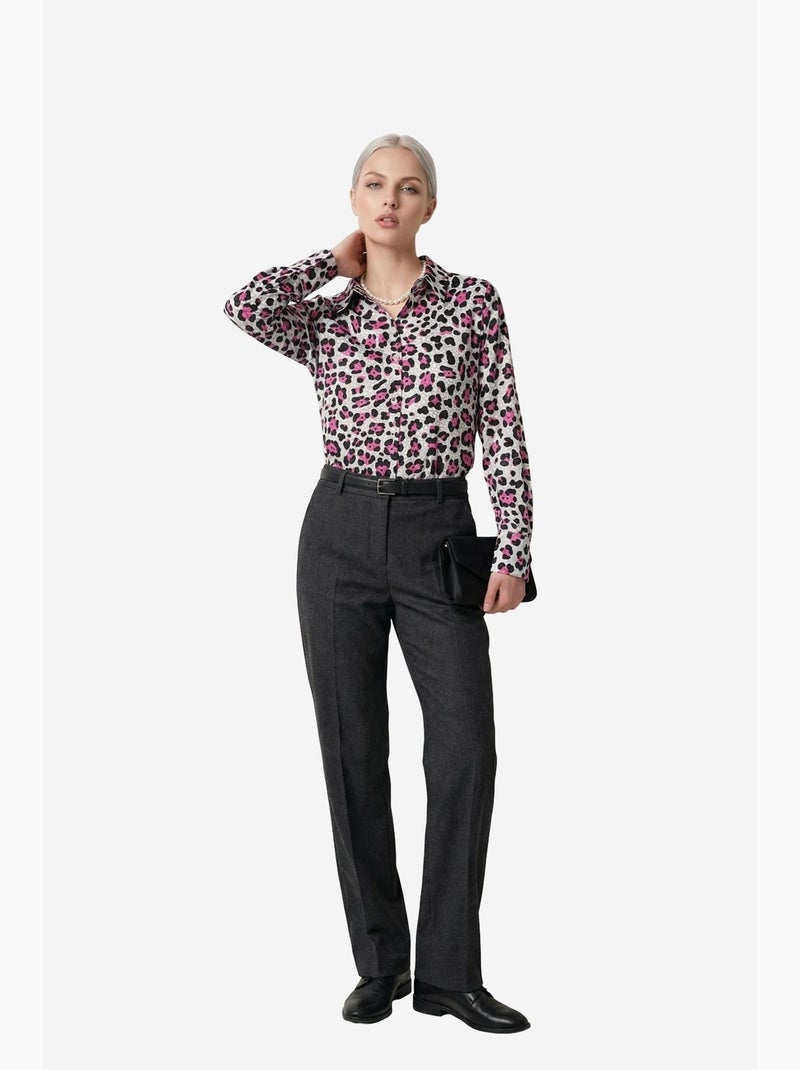 Camicia button-up a maniche lunghe con stampa leopardata my fashion Magenta - Kiabi