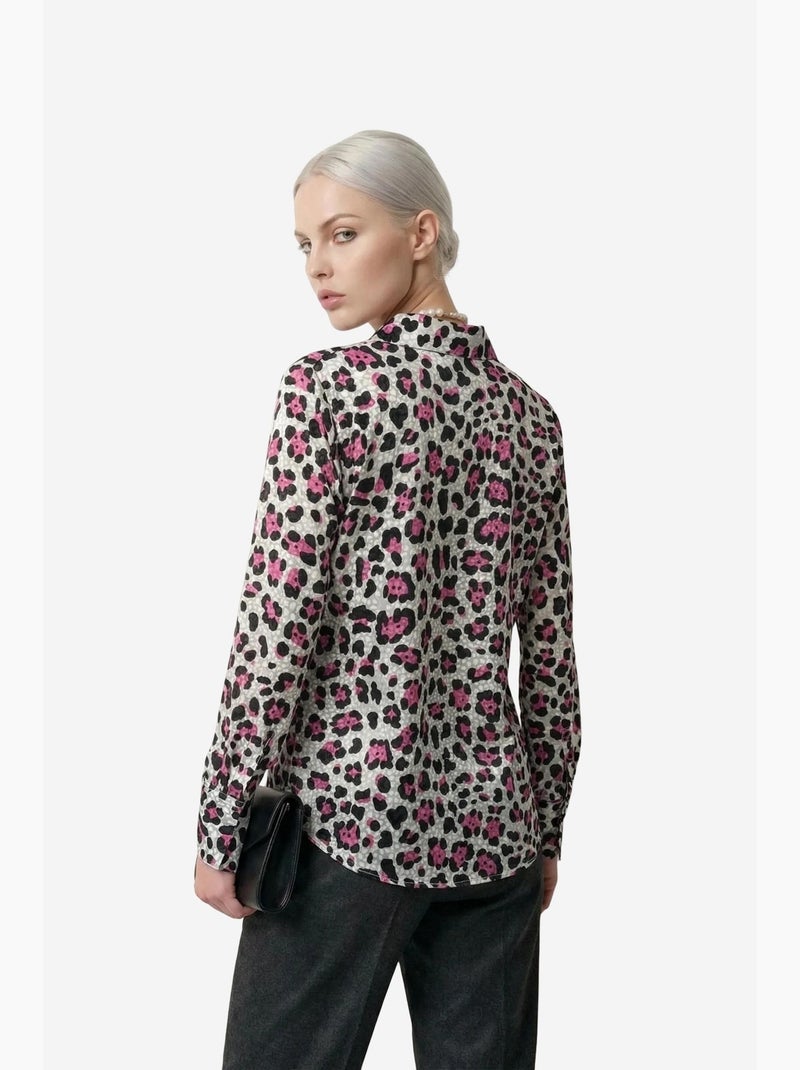 Camicia button-up a maniche lunghe con stampa leopardata my fashion Magenta - Kiabi