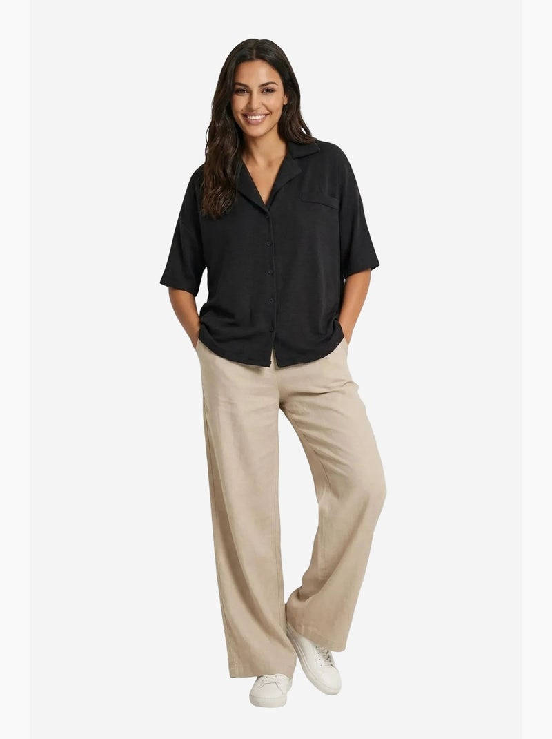 Camicia button-up a vestibilità rilassata my fashion Nero - Kiabi